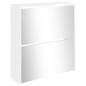 vidaXL Mueble zapatero con espejo 2 niveles blanco brillo 63x17x67 cm vidaXL Mueble zapatero con espejo 2 niveles blanco brillo 63x17x67 cm
