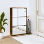 vidaXL Mueble zapatero y espejo 3 niveles roble ahumado 63x17x102,5 cm vidaXL Mueble zapatero y espejo 3 niveles roble ahumado 63x17x102,5 cm