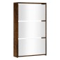 vidaXL Mueble zapatero y espejo 3 niveles roble ahumado 63x17x102,5 cm vidaXL Mueble zapatero y espejo 3 niveles roble ahumado 63x17x102,5 cm