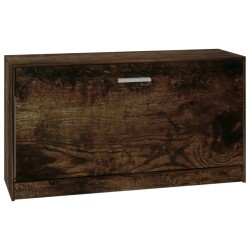 vidaXL Banco zapatero madera contrachapada roble ahumado 80x24x45 cm
