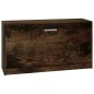 vidaXL Banco zapatero madera contrachapada roble ahumado 80x24x45 cm