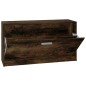 vidaXL Banco zapatero madera contrachapada roble ahumado 80x24x45 cm