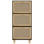 vidaXL Zapatero madera contrachapada negro ratán natural 52x25x115 cm vidaXL Zapatero madera contrachapada negro ratán natural 52x25x115 cm