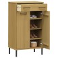 vidaXL Zapatero con patas de metal OSLO madera maciza pino marrón vidaXL Zapatero con patas de metal OSLO madera maciza pino marrón
