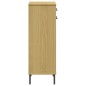 vidaXL Zapatero con patas de metal OSLO madera maciza pino marrón vidaXL Zapatero con patas de metal OSLO madera maciza pino marrón