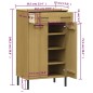 vidaXL Zapatero con patas de metal OSLO madera maciza pino marrón vidaXL Zapatero con patas de metal OSLO madera maciza pino marrón