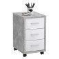 FMD Cajonera móvil color hormigón y blanco brillante FMD Cajonera móvil color hormigón y blanco brillante