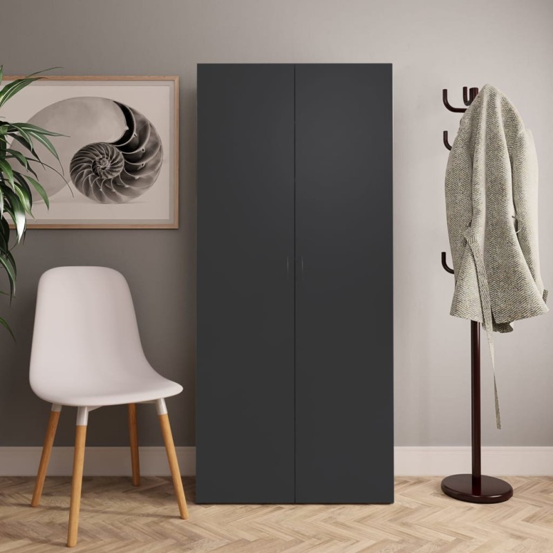 vidaXL Mueble zapatero de madera contrachapada gris 80x35,5x180 cm vidaXL Mueble zapatero de madera contrachapada gris 80x35,5x180 cm