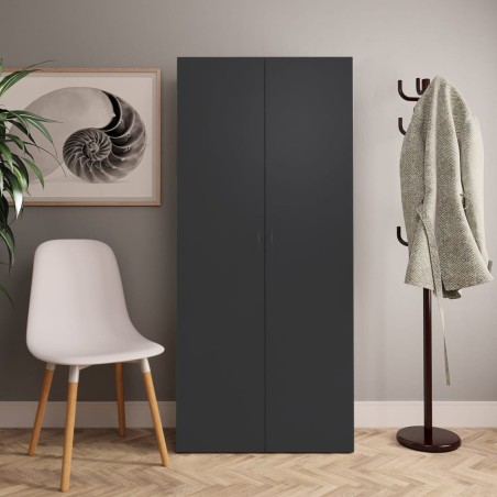 vidaXL Mueble zapatero de madera contrachapada gris 80x35,5x180 cm
