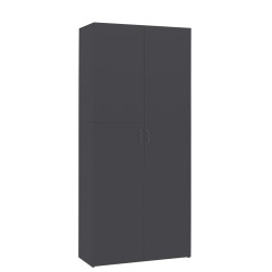 vidaXL Mueble zapatero de madera contrachapada gris 80x35,5x180 cm