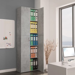 vidaXL Armario de oficina de contrachapado gris hormigón 60x32x190 cm