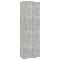 vidaXL Armario de oficina de contrachapado gris hormigón 60x32x190 cm