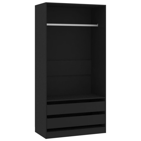 vidaXL Armario de madera contrachapada negro 100x50x200 cm