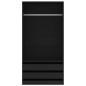 vidaXL Armario de madera contrachapada negro 100x50x200 cm