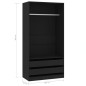 vidaXL Armario de madera contrachapada negro 100x50x200 cm