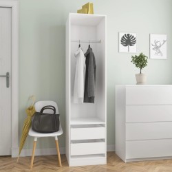 vidaXL Armario con cajones de madera contrachapada blanco 50x50x200 cm