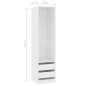 vidaXL Armario con cajones de madera contrachapada blanco 50x50x200 cm