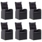 vidaXL Juego de comedor para jardín de 7 piezas negro vidaXL Juego de comedor para jardín de 7 piezas negro