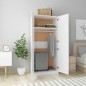 vidaXL Armario de madera contrachapada blanco brillo 80x52x180 cm