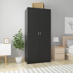 vidaXL Armario de madera contrachapada negro 90x52x200 cm