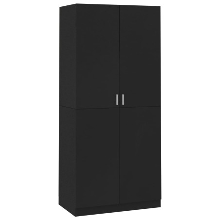 vidaXL Armario de madera contrachapada negro 90x52x200 cm