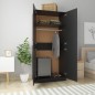 vidaXL Armario de madera contrachapada negro 90x52x200 cm