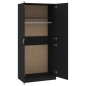 vidaXL Armario de madera contrachapada negro 90x52x200 cm