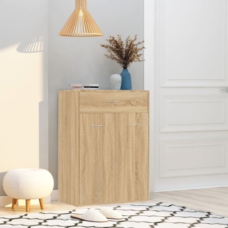 vidaXL Mueble zapatero de madera contrachapada color roble 60x35x84cm