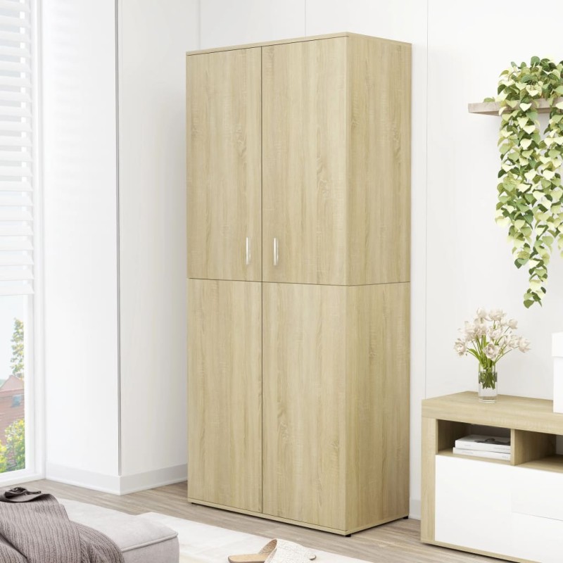 vidaXL Mueble zapatero madera contrachapada color roble 80x39x178 cm vidaXL Mueble zapatero madera contrachapada color roble 80x39x178 cm