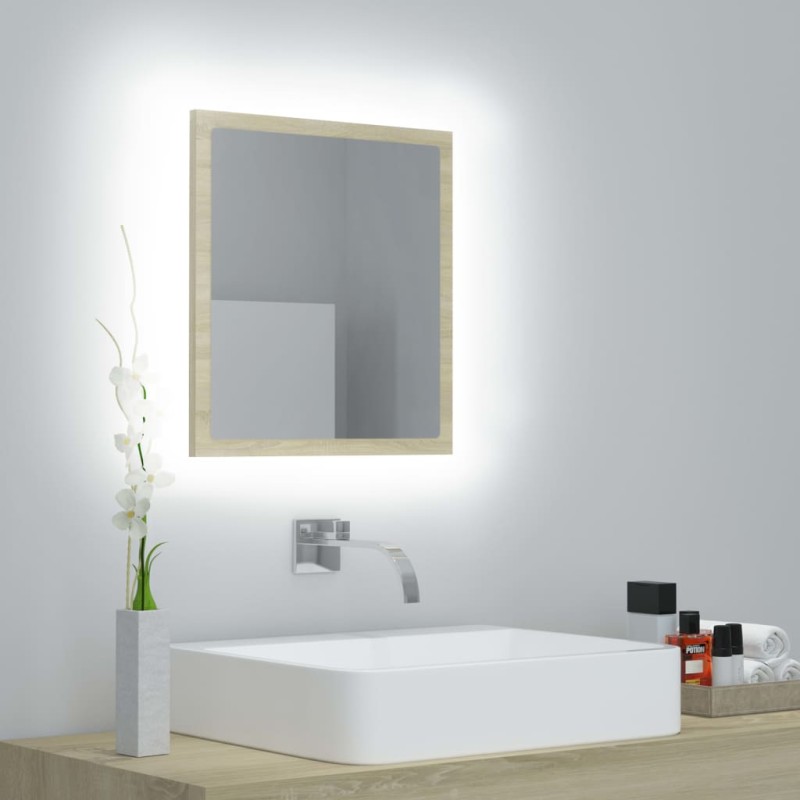 vidaXL Espejo de baño acrílico color roble Sonoma 40x8,5x37 cm vidaXL Espejo de baño acrílico color roble Sonoma 40x8,5x37 cm