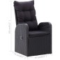 vidaXL Juego de comedor para jardín de 7 piezas negro vidaXL Juego de comedor para jardín de 7 piezas negro