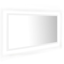 vidaXL Espejo de baño LED acrílico blanco 90x8,5x37 cm