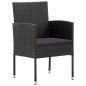 vidaXL Juego de comedor para jardín de 7 piezas negro