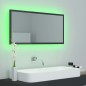 vidaXL Espejo de baño LED acrílico gris brillo 90x8,5x37 cm vidaXL Espejo de baño LED acrílico gris brillo 90x8,5x37 cm
