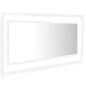 vidaXL Espejo de baño LED acrílico blanco brillo 100x8,5x37 cm