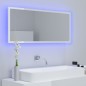 vidaXL Espejo de baño LED acrílico blanco brillo 100x8,5x37 cm