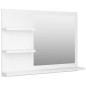 vidaXL Espejo de baño madera contrachapada blanco 60x10,5x45 cm vidaXL Espejo de baño madera contrachapada blanco 60x10,5x45 cm