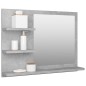 vidaXL Espejo de baño madera contrachapada gris hormigón 60x10,5x45 cm vidaXL Espejo de baño madera contrachapada gris hormigón 60x10,5x45 cm
