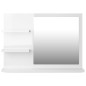 vidaXL Espejo de baño madera contrachapada blanco brillo 60x10,5x45 cm