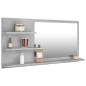 vidaXL Espejo de baño madera contrachapada gris hormigón 90x10,5x45 cm vidaXL Espejo de baño madera contrachapada gris hormigón 90x10,5x45 cm