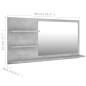 vidaXL Espejo de baño madera contrachapada gris hormigón 90x10,5x45 cm vidaXL Espejo de baño madera contrachapada gris hormigón 90x10,5x45 cm