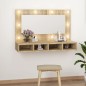 vidaXL Mueble con espejo y LED color roble Sonoma 90x31,5x62 cm vidaXL Mueble con espejo y LED color roble Sonoma 90x31,5x62 cm