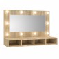 vidaXL Mueble con espejo y LED color roble Sonoma 90x31,5x62 cm vidaXL Mueble con espejo y LED color roble Sonoma 90x31,5x62 cm
