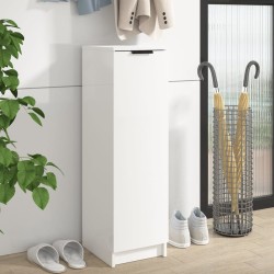 vidaXL Mueble zapatero madera contrachapada blanco brillo 30x35x100 cm