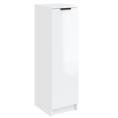 vidaXL Mueble zapatero madera contrachapada blanco brillo 30x35x100 cm