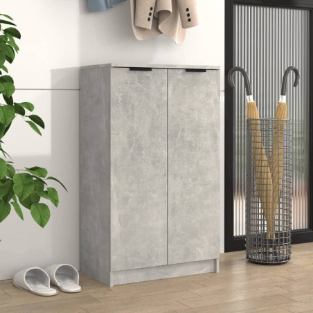 vidaXL Mueble zapatero madera contrachapada gris hormigón 59x35x100 cm