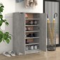 vidaXL Mueble zapatero madera contrachapada gris hormigón 59x35x100 cm
