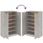 vidaXL Mueble zapatero madera contrachapada gris hormigón 59x35x100 cm