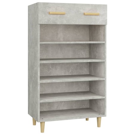vidaXL Mueble zapatero madera contrachapada gris hormigón 60x35x105 cm