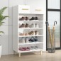 vidaXL Mueble zapatero madera contrachapada blanco brillo 60x35x105 cm vidaXL Mueble zapatero madera contrachapada blanco brillo 60x35x105 cm